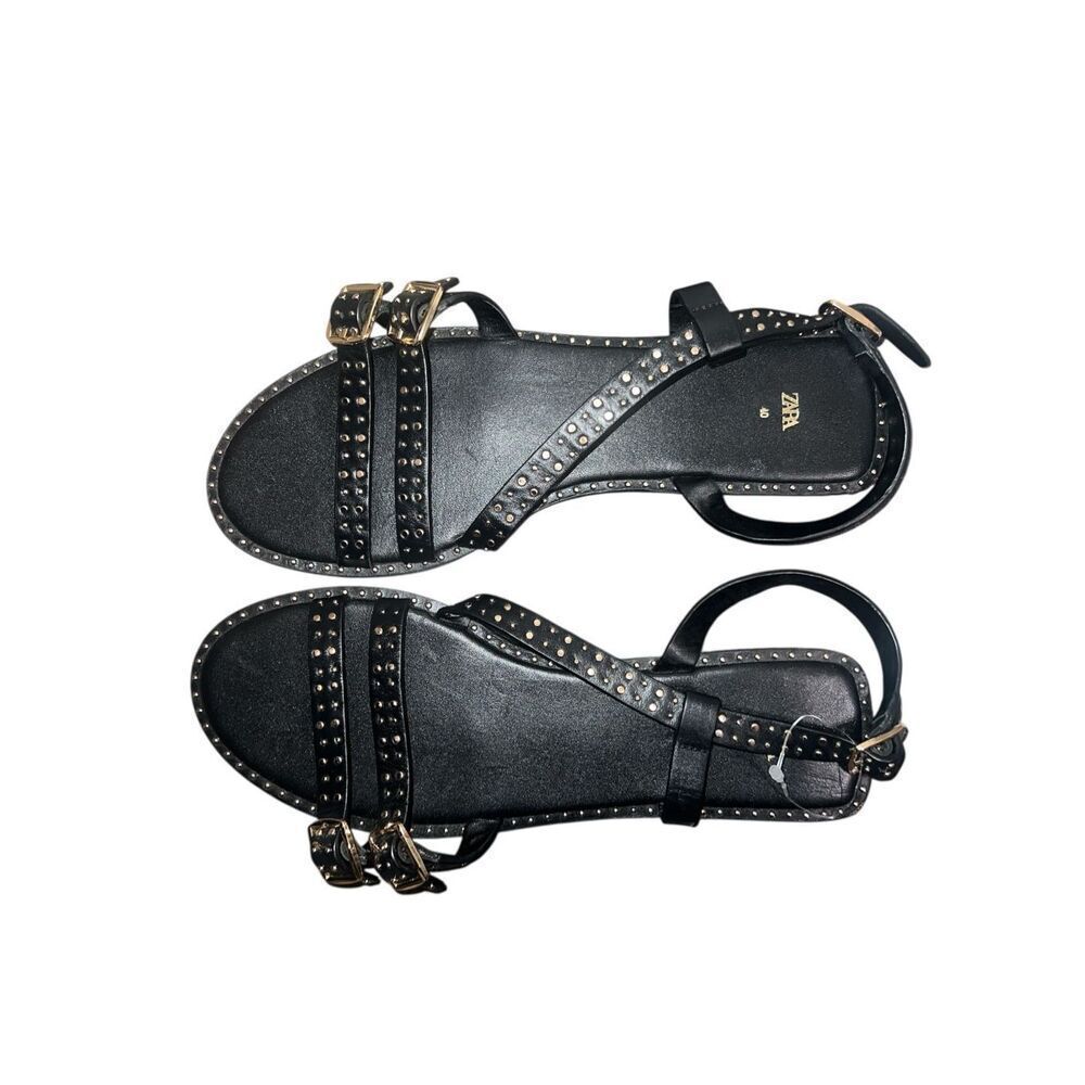 ✨ZARA RIVET STRAP BUCKLE CASUAL SZ 40 SANDALS✨ - Picture 6 of 7